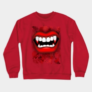 Vampire Red Bloody Mouth Crewneck Sweatshirt